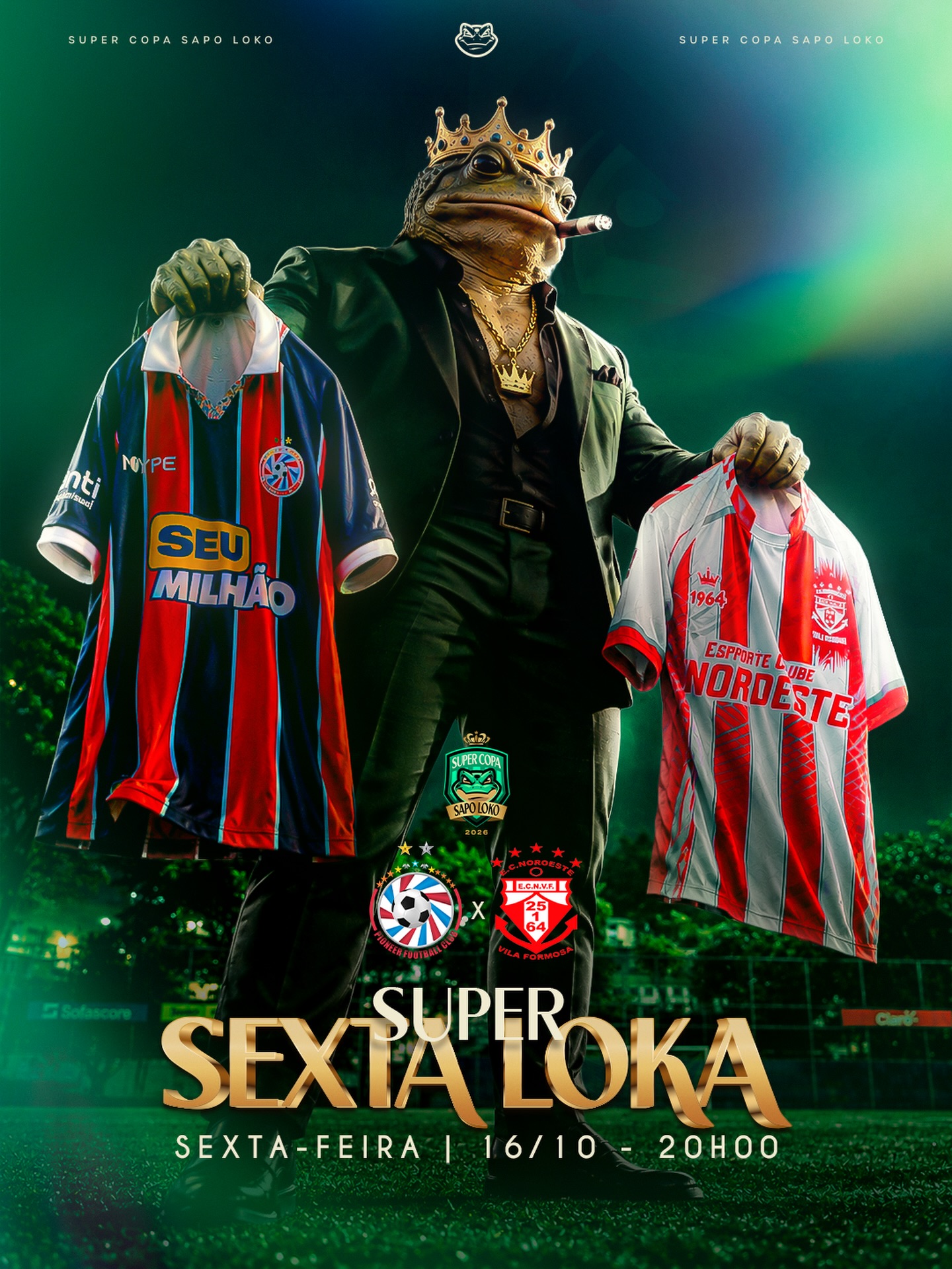 Arte oficial do jogo de estreia da Super Copa Sapo Loko